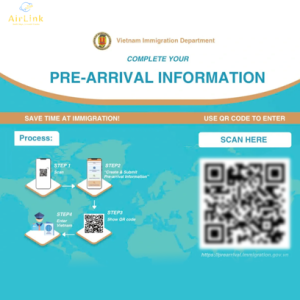 Sample confirmation QR code received immediately after successfully submitting the Vietnam arrival card online.